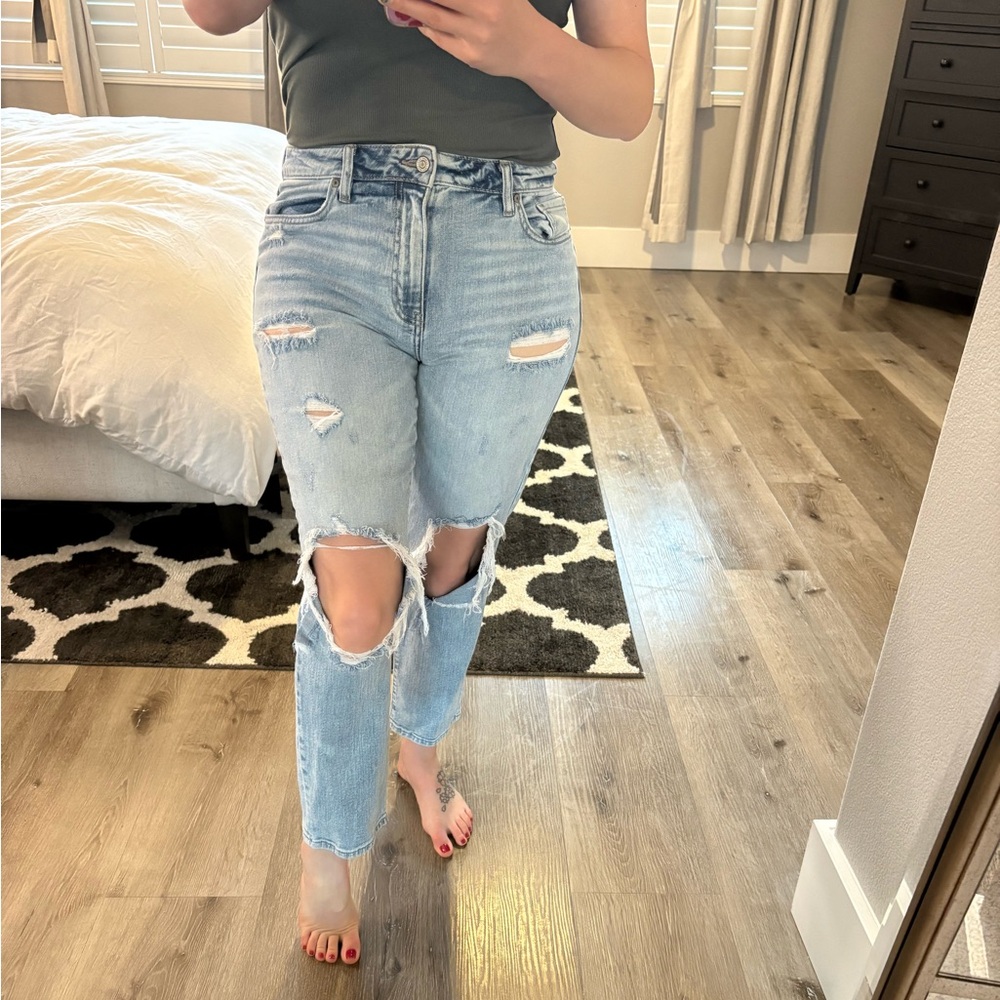 Eunina Light Blue Distressed Boyfriend Jeans